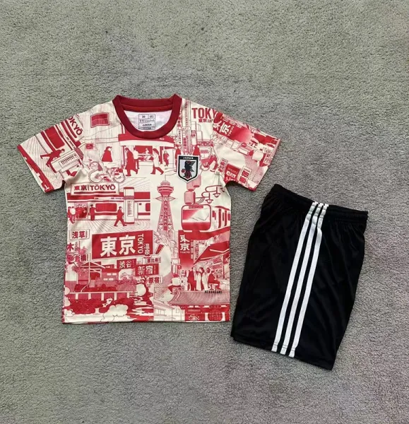 Japan Football Association x Tokyo Cityscape Jersey Set Red / Black - 1