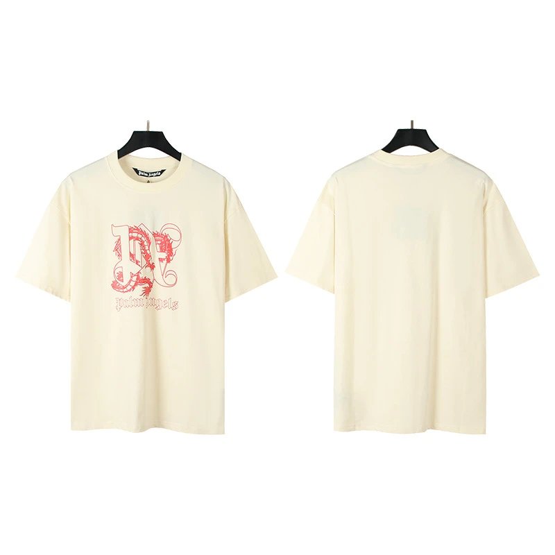 Palm Angels Logo Print White T-Shirt - 35