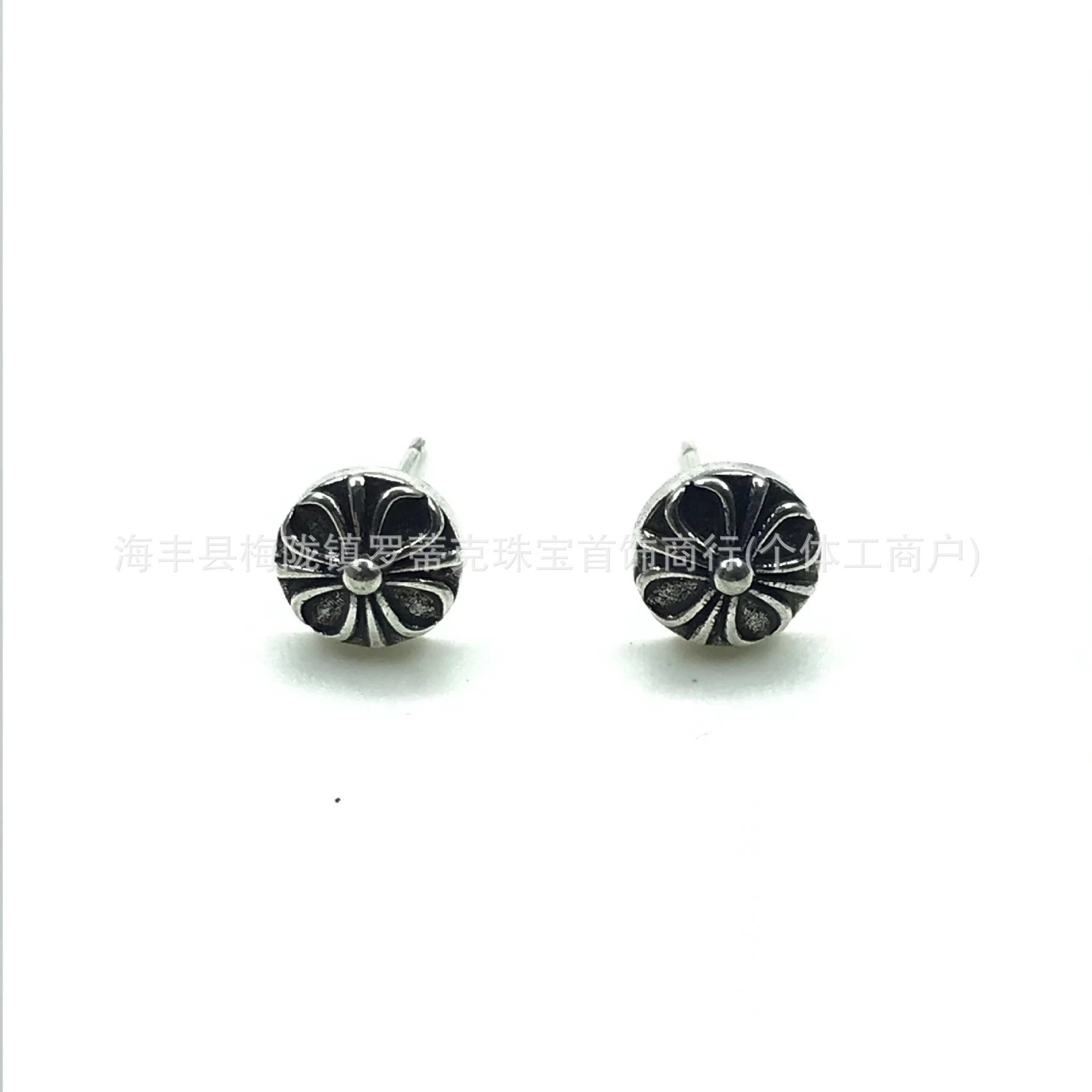 Design Floral Scroll Stud Earrings Silver Jewelry - 30