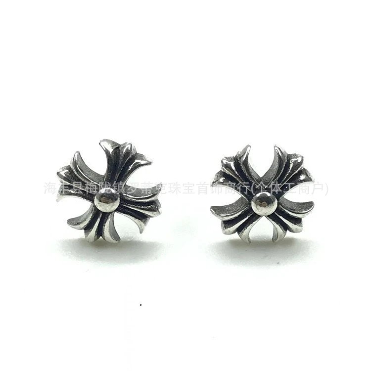 Design Floral Scroll Stud Earrings Silver Jewelry - 33