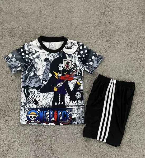 Design One Piece x Japan Football Association Graphic T-Shirt and Adidas-Style Shorts Set Sets - 1