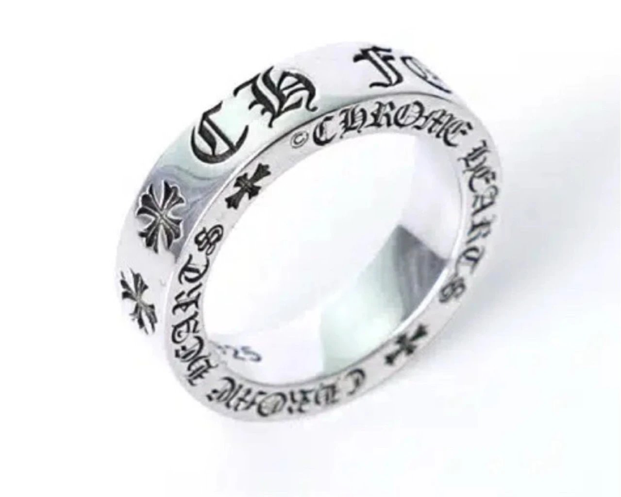 Chrome Hearts Floral Scroll Ring Silver Jewelry - 5