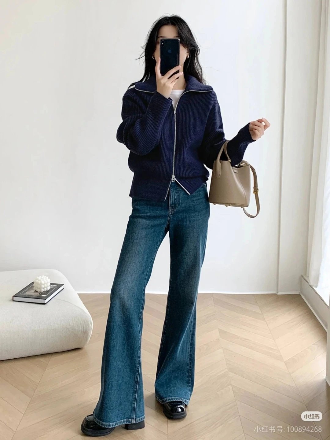 Design Ribbed Zip-Neck Sweater Black - 18