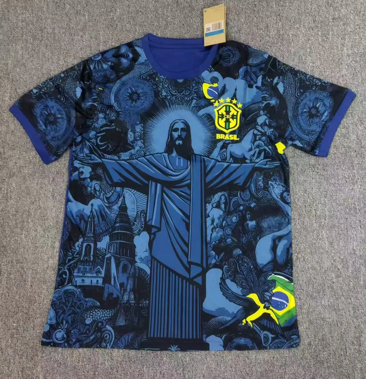 Real Madrid Third Jersey Black Dragon Print Gold Trim Jersey - 5