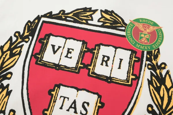 Rhude Harvard Crest White T-Shirt - 23
