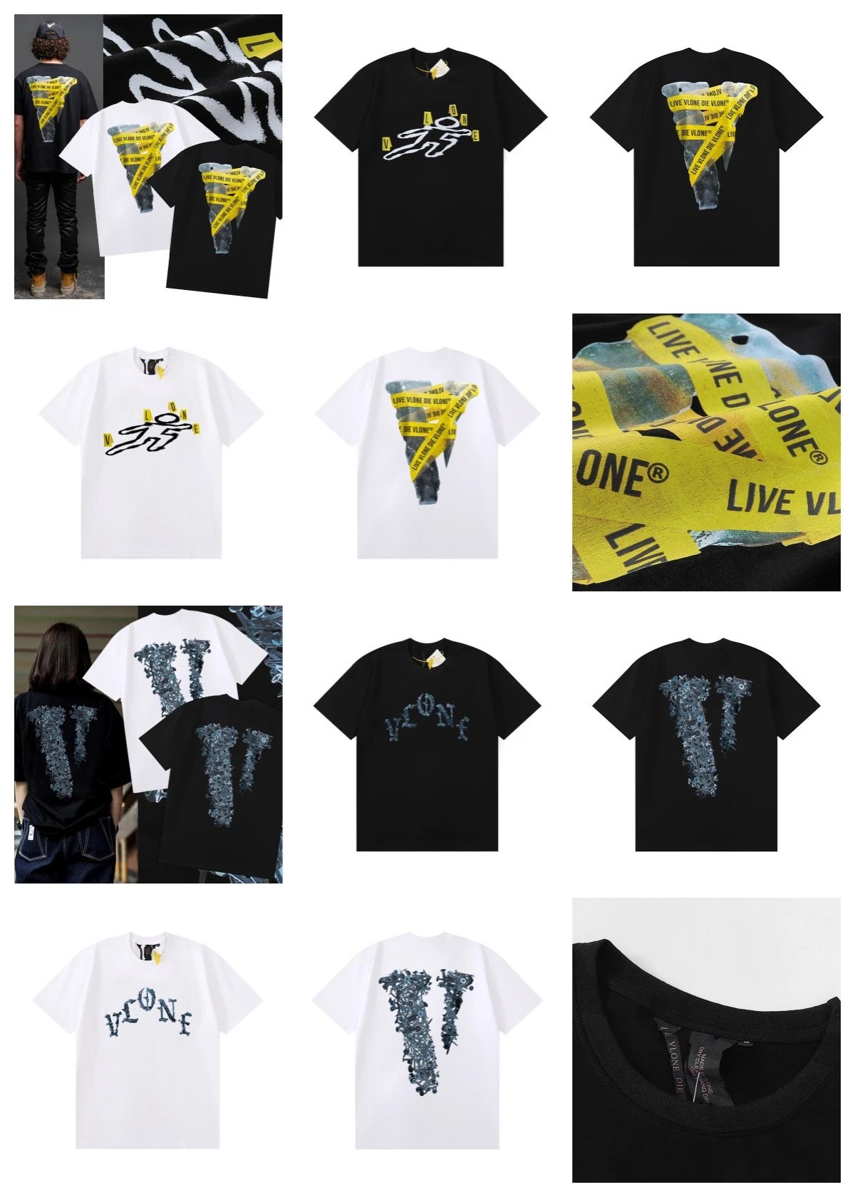 Vlone Friends Floral Print Gray T-Shirt - 9
