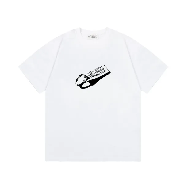 Maison Margiela Scissors Number Print White T-Shirt - 1