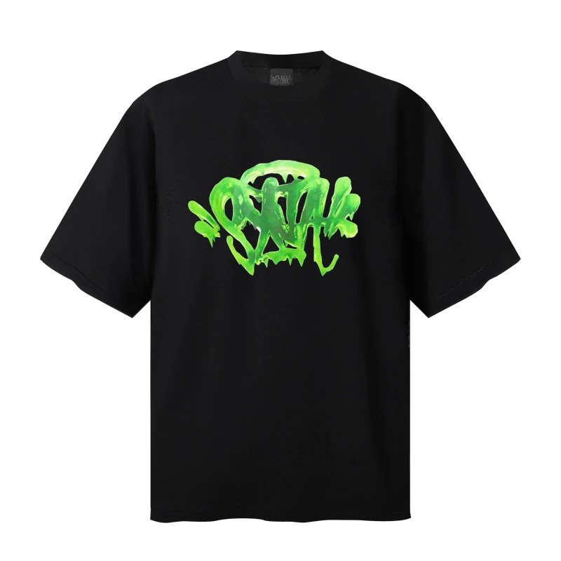 Design Graffiti Flame Print Oversized T-Shirt White - 9