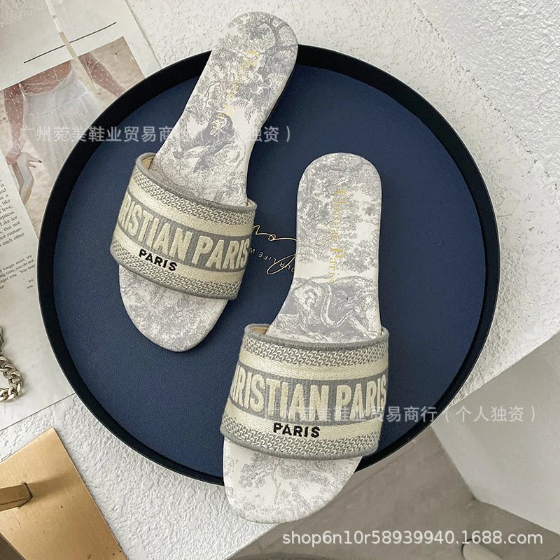 Christian Dior Slippers Dway logo-embroidered slide image 4