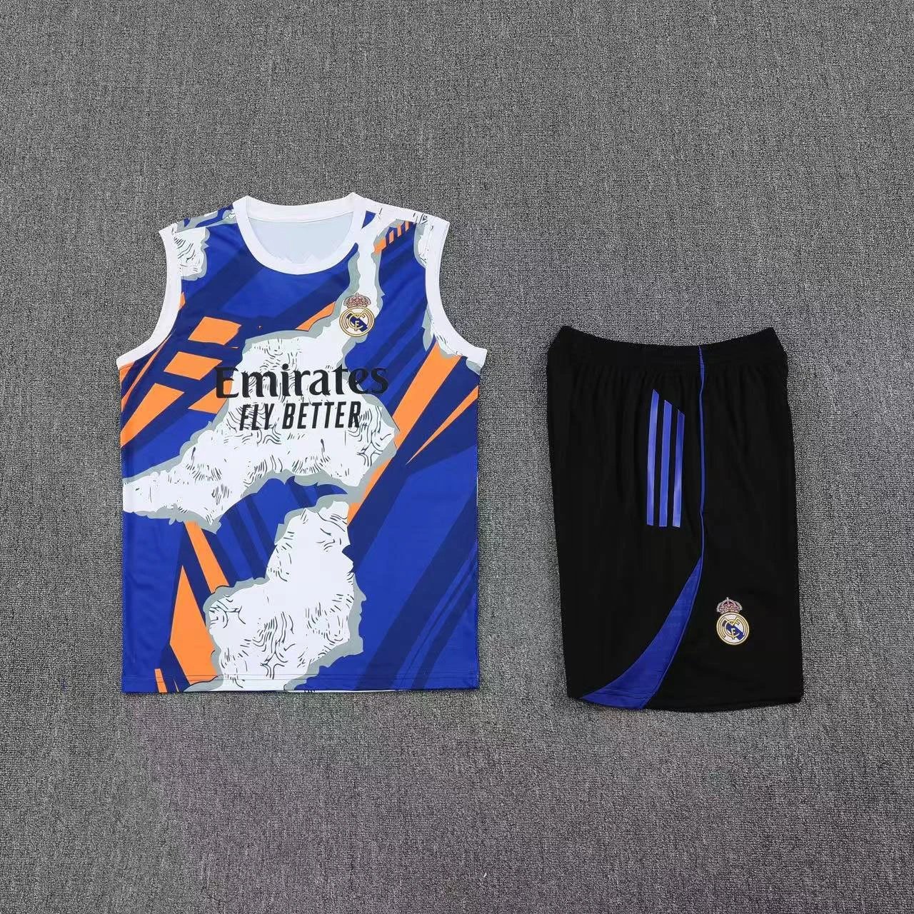 CBF Brazil Training Vest and Shorts Set Navy with Turquoise - 8