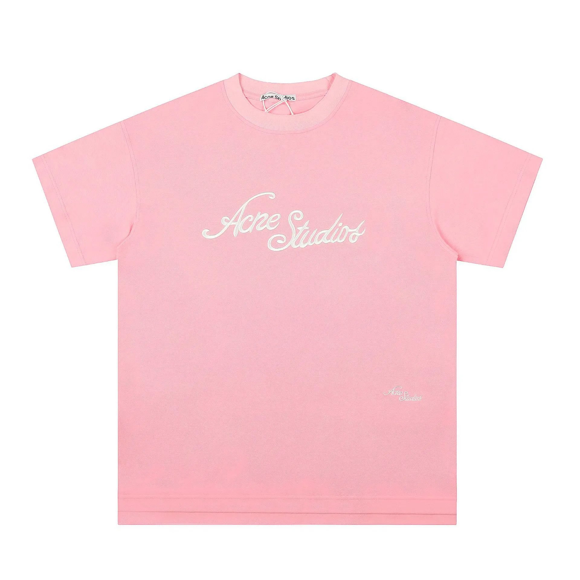 Acne Studios T-Shirts Embroidered Logo — AC108 Pink
