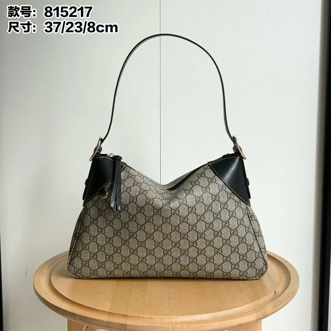 Gucci GG Marmont Hobo Bag Beige and Brown Canvas Shoulder Bag - 2