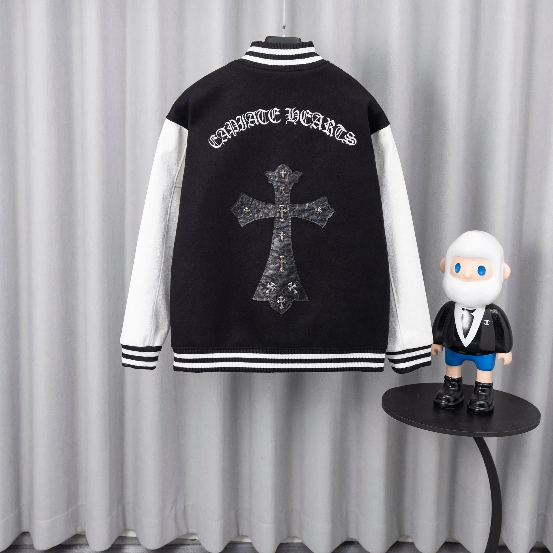 Chrome Hearts Varsity Jacket Black and White Outerwear Jacket - 19