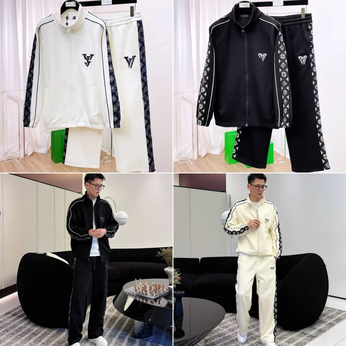 V Logo Track Suit Wh