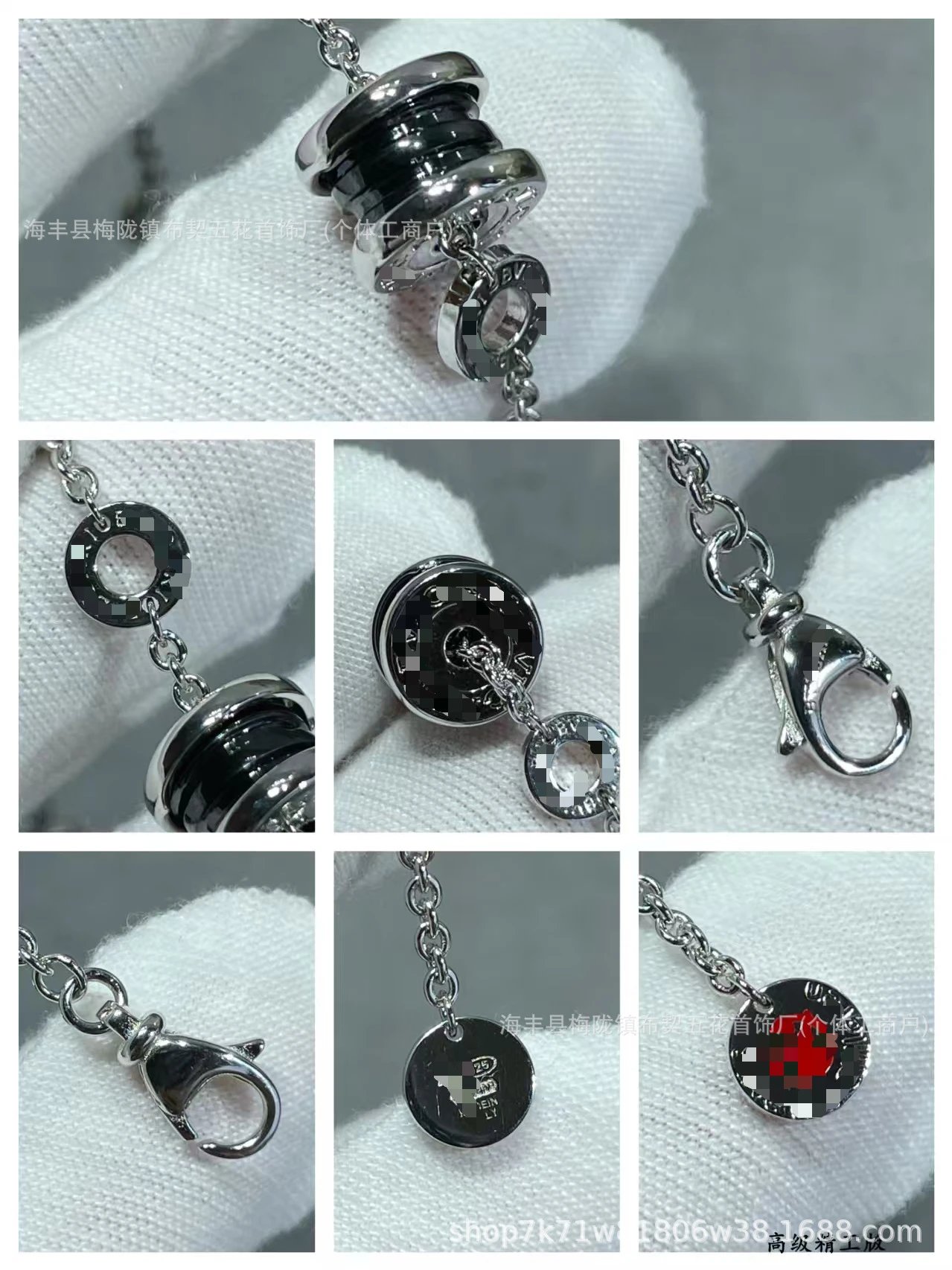 Design CNC Small Waist Chain Bracelet in White Gold with Pave Zirconia Jewelry - 4