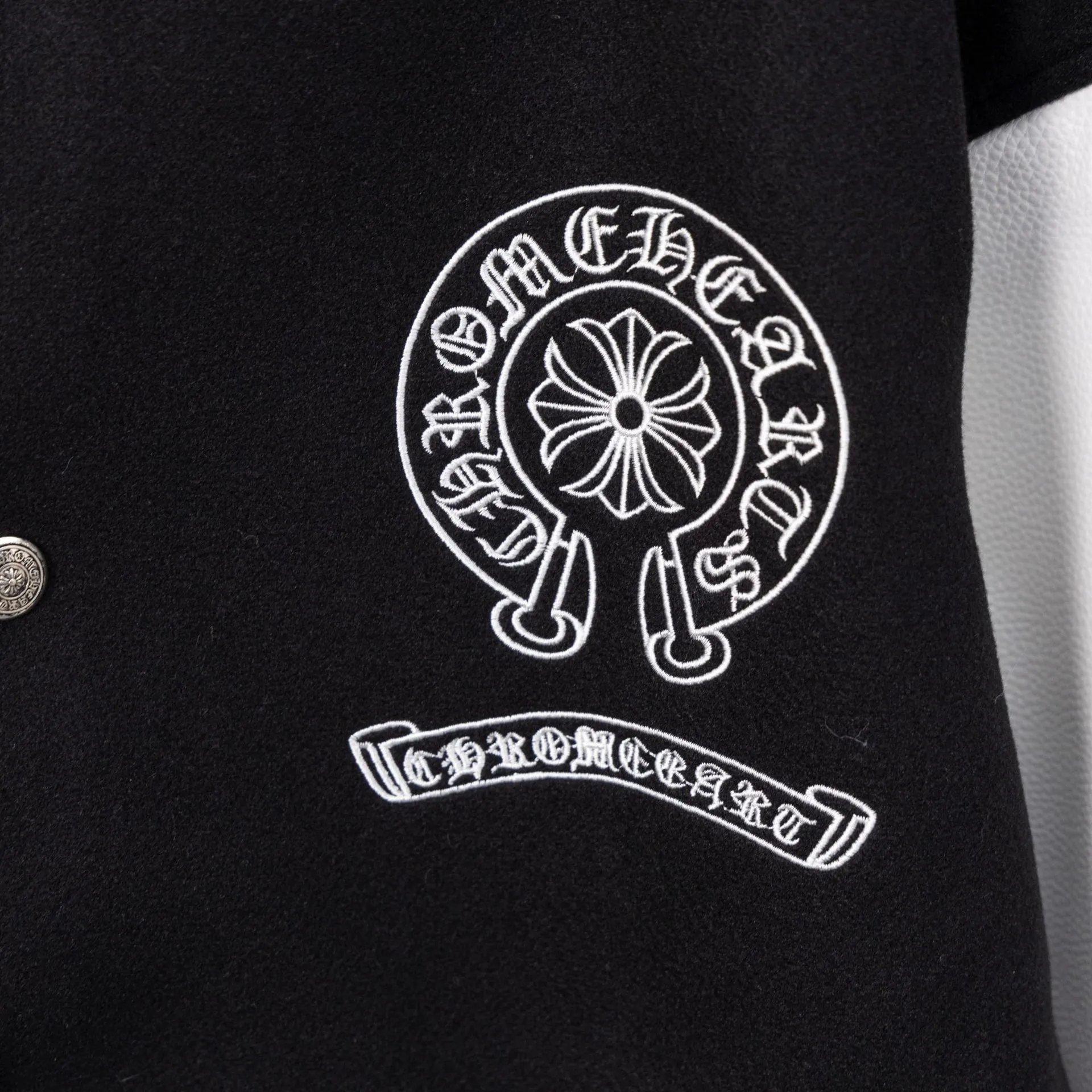 Chrome Hearts Varsity Jacket Black and White Outerwear Jacket - 28