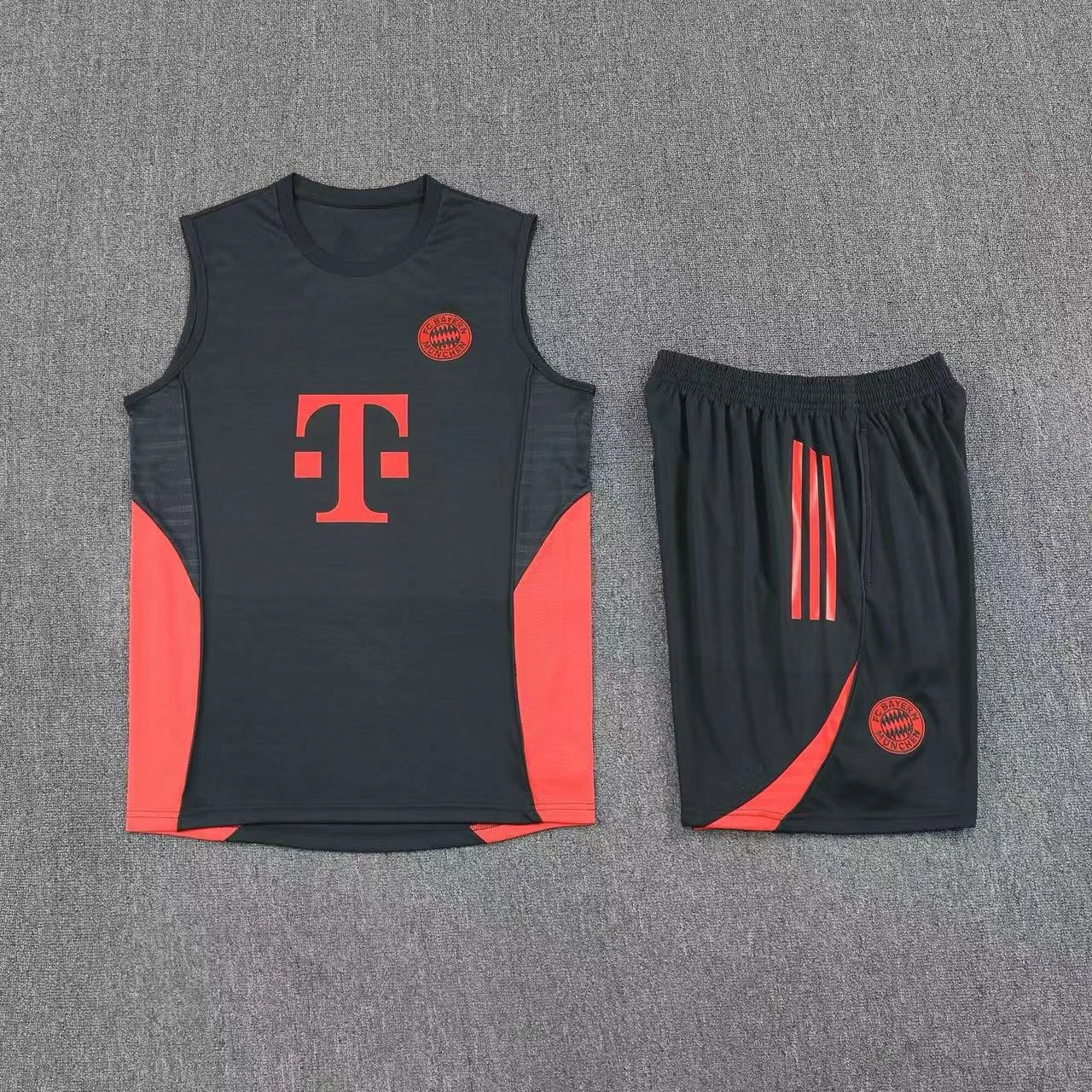 CBF Brazil Training Vest and Shorts Set Navy with Turquoise - 9