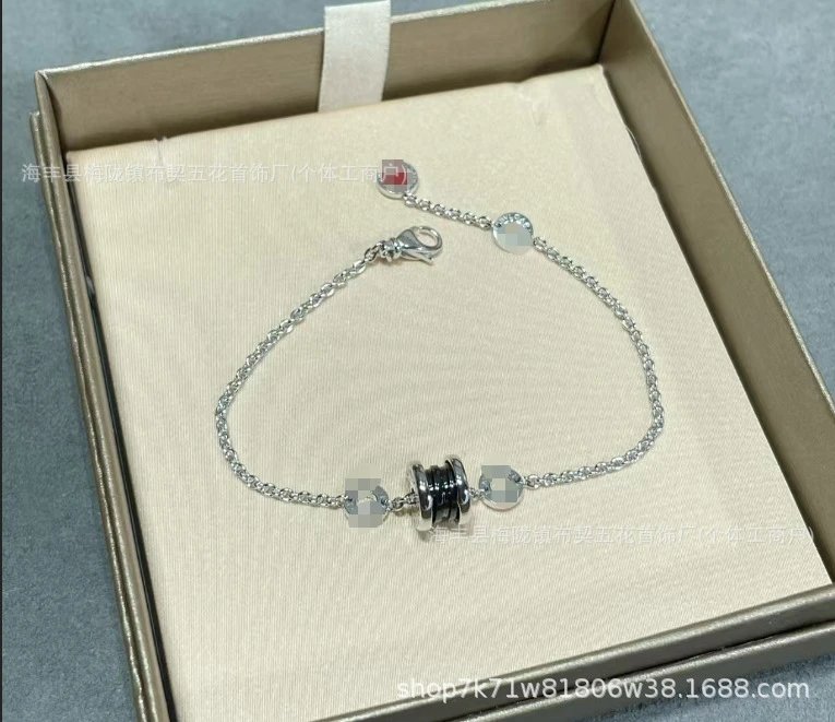 Design CNC Small Waist Chain Bracelet in White Gold with Pave Zirconia Jewelry - 6