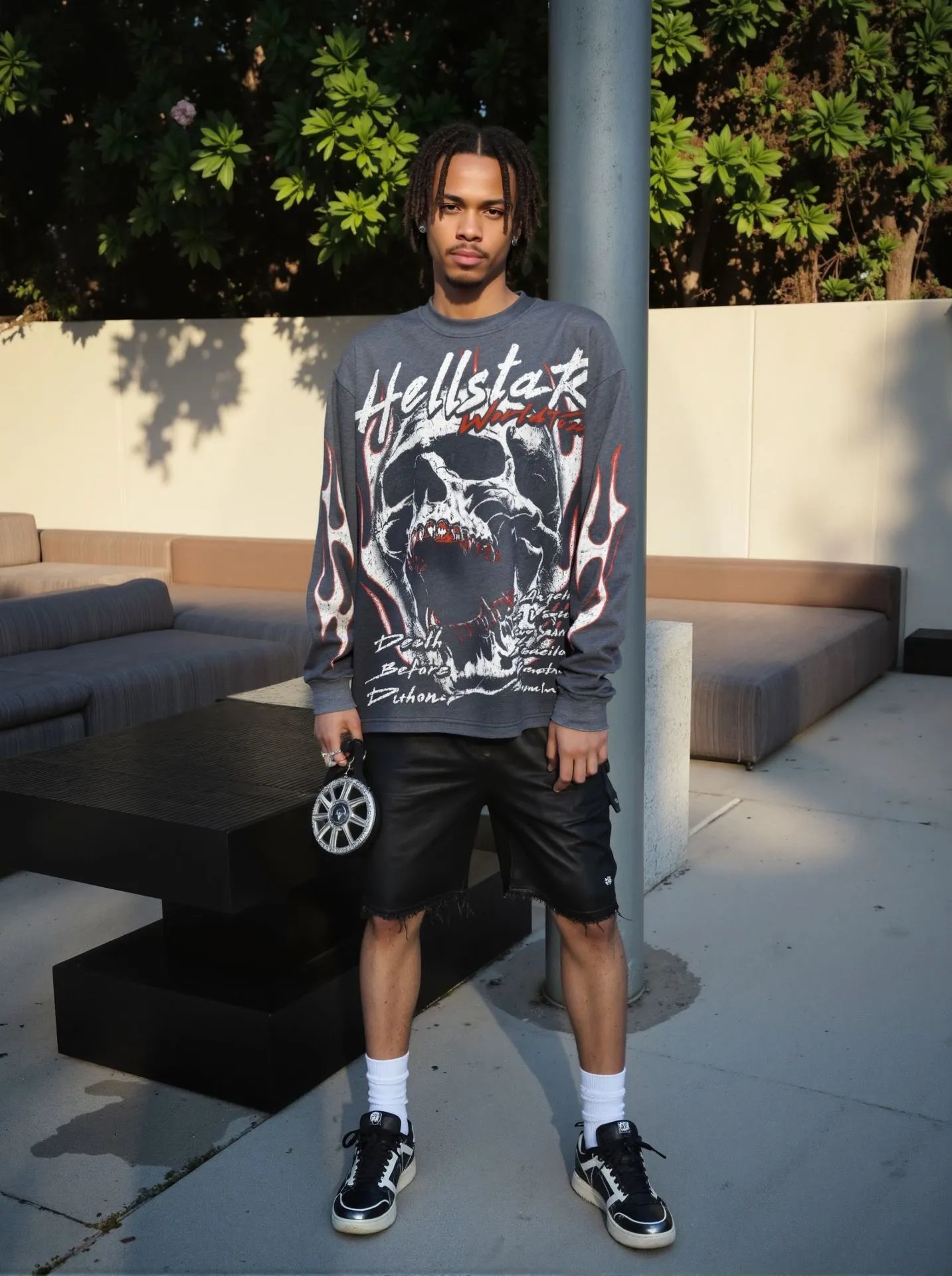 Hellstar Flame Mesh Jersey Black Pink Purple - 16
