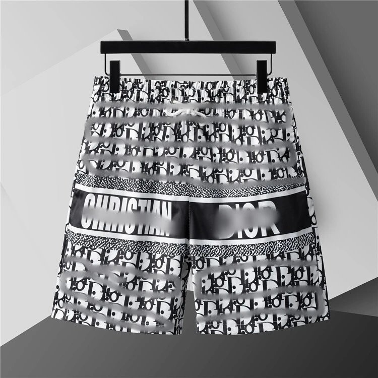 Dior Oblique Print Swim Shorts Black and White - 1