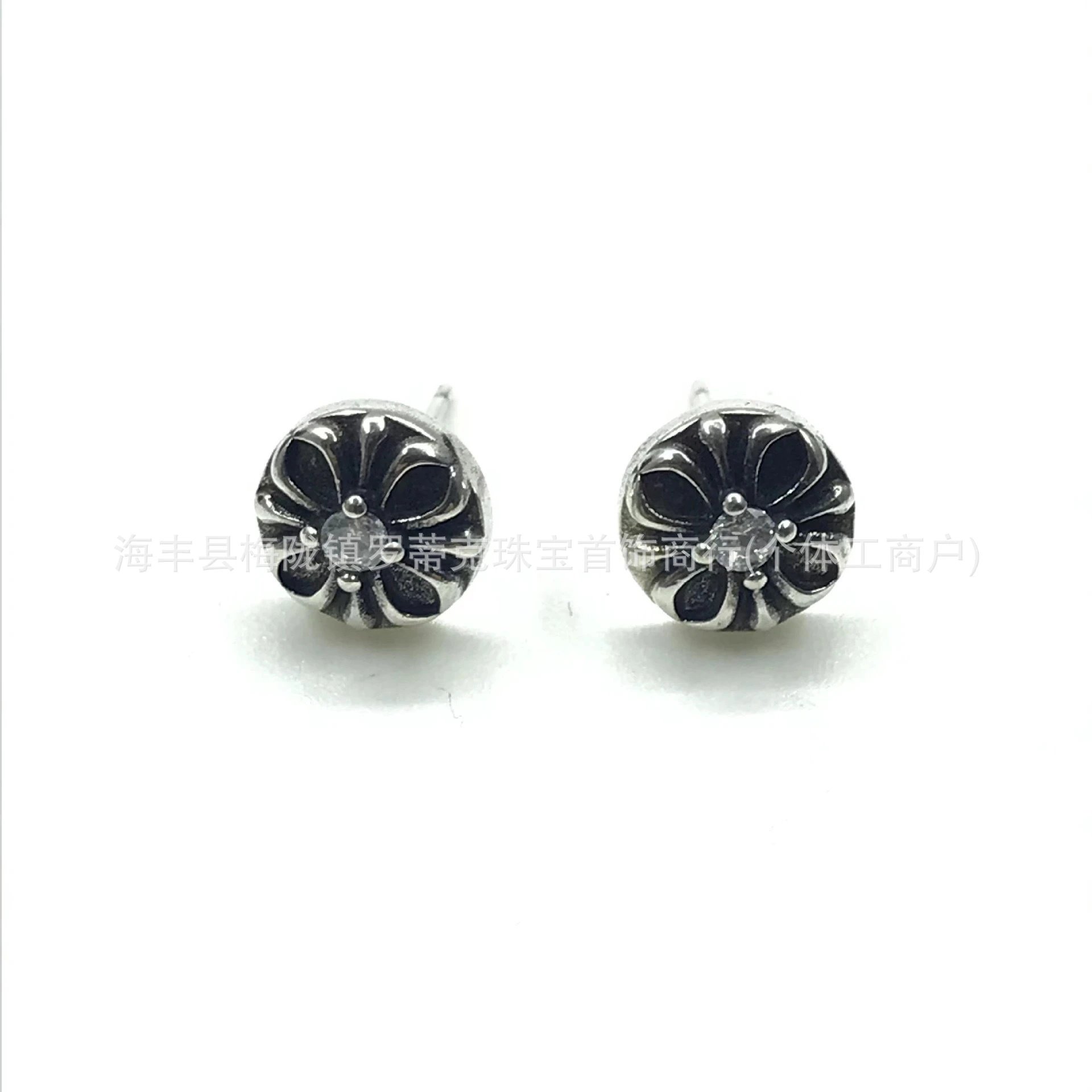 Design Floral Scroll Stud Earrings Silver Jewelry - 28
