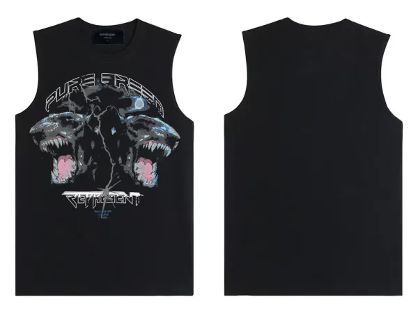 Represent Pure Breed Black Sleeveless Vest Vest Top - 1