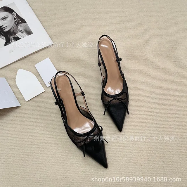 Unbranded High Heels Pointed-Toe Bow Slingback product detail image 3