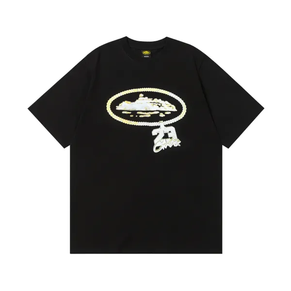 Design Yacht Chain Sequin T-Shirt Black - 1
