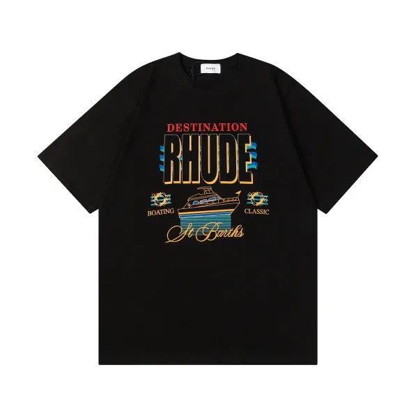 Rhude Destination Rhude St. Barths Graphic T-Shirt Black - 1