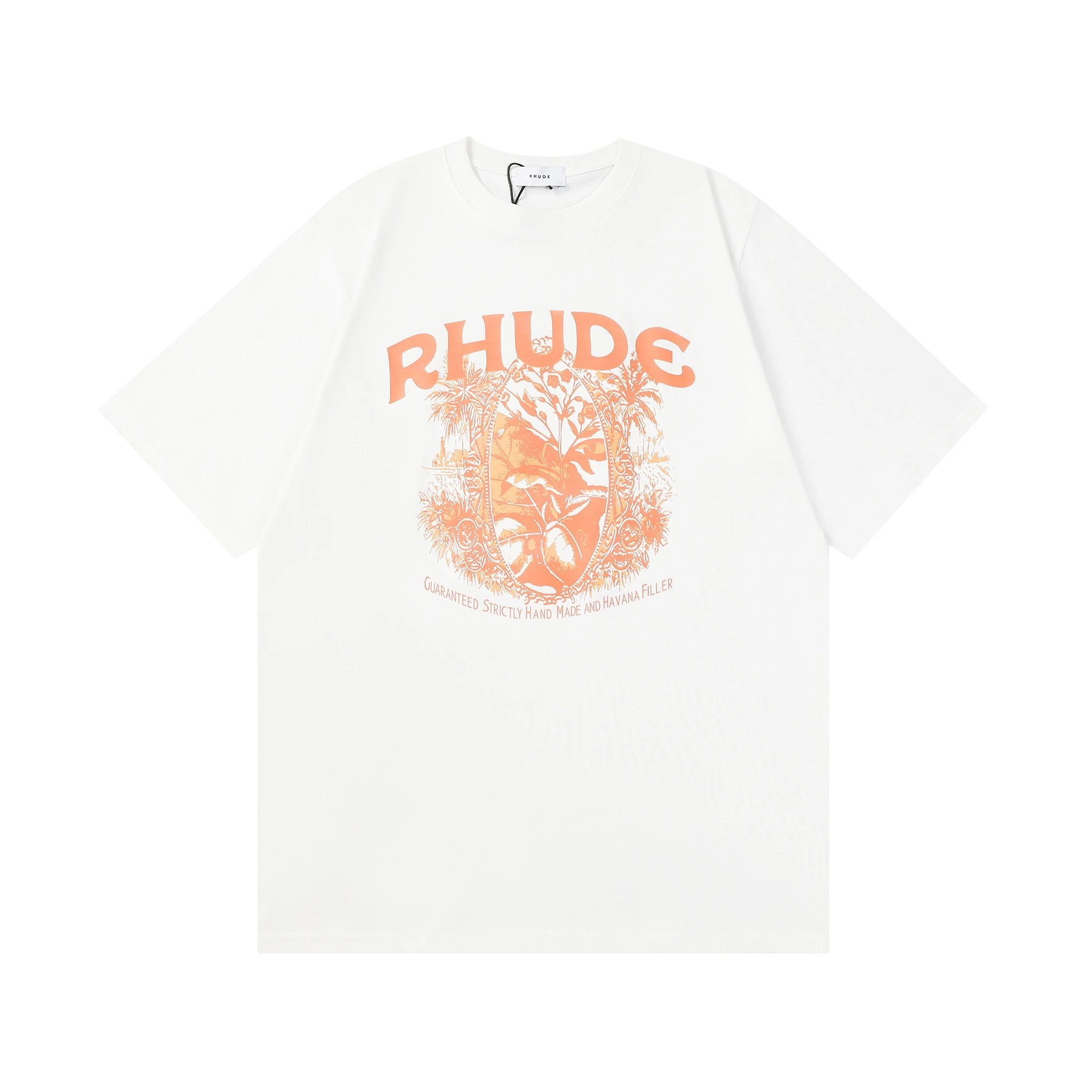 Rhude Botanical Shield Orange Print T-Shirt - 1