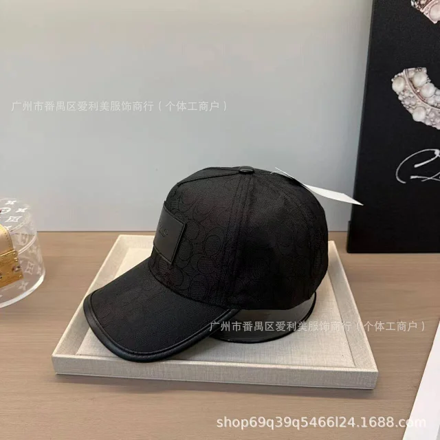 Coach Hats Baseball Cap with All-Over C Pattern and Leather Logo Patch product detail image 7