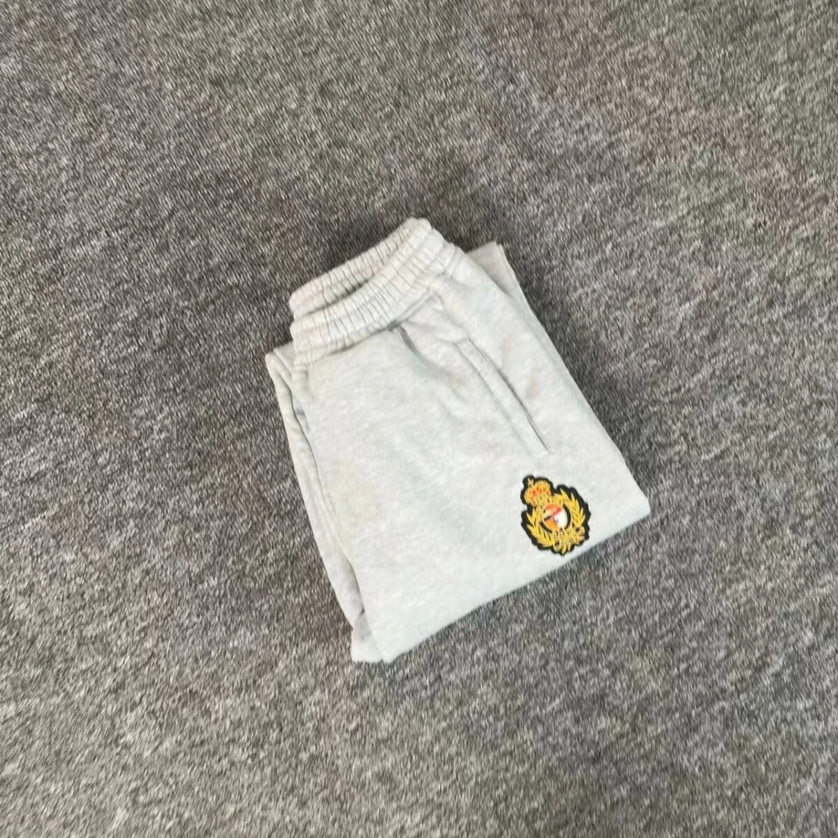 Burberry Logo-Embroidered Heather Gray Sweatpants - 21