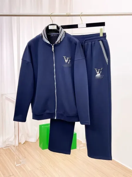 Louis Vuitton Monogram-Embellished Navy Tracksuit Set - 1