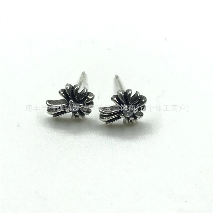 Design Floral Scroll Stud Earrings Silver Jewelry - 31