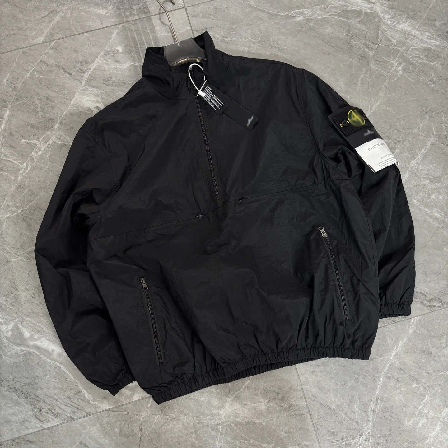 Stone Island David TC Down Black Windbreaker Jacket - 8