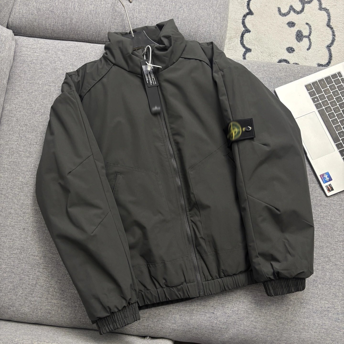 Stone Island Shadow Project Light Gray Windbreaker Jacket - 8