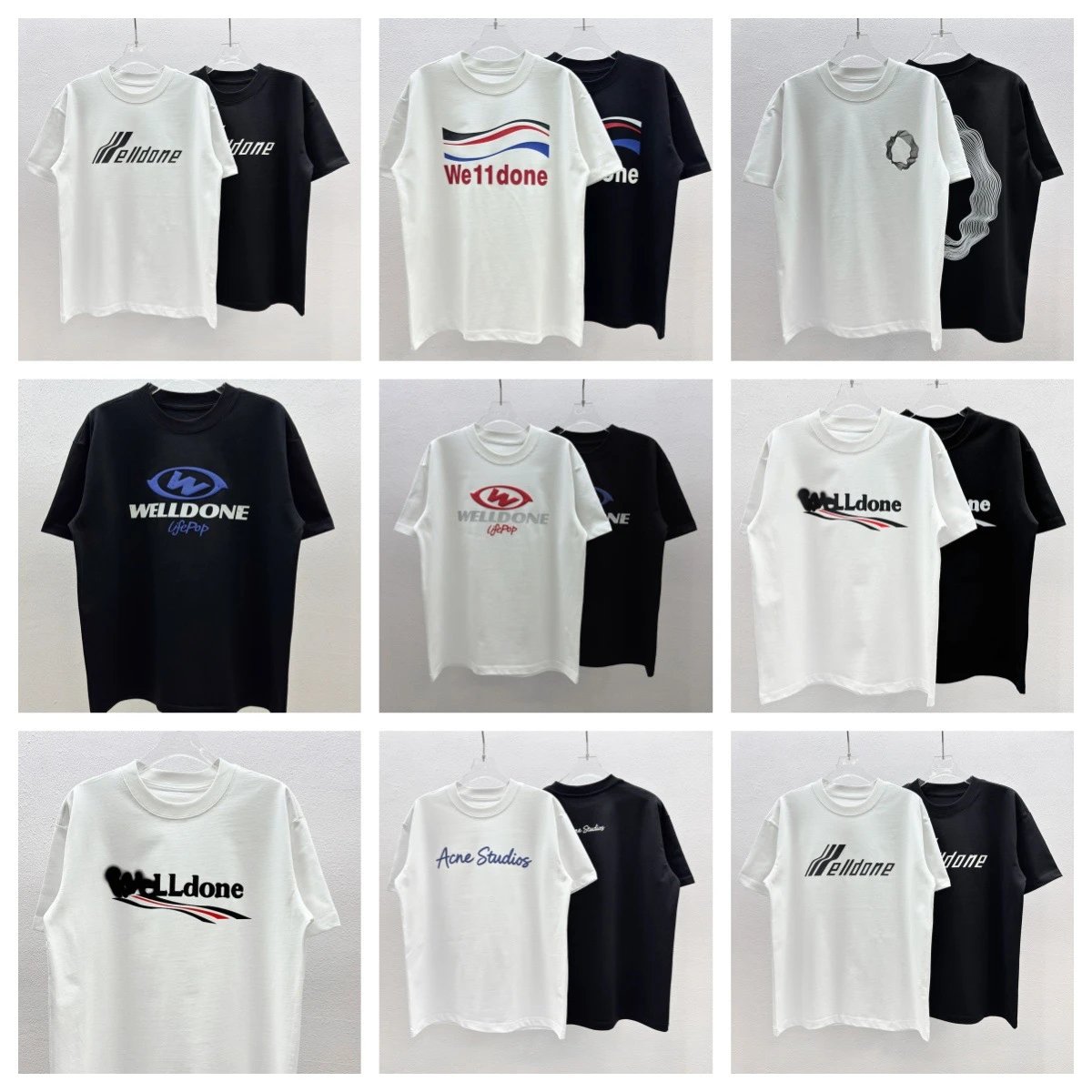 Design Abstract Line Art T-Shirt White and Black - 3