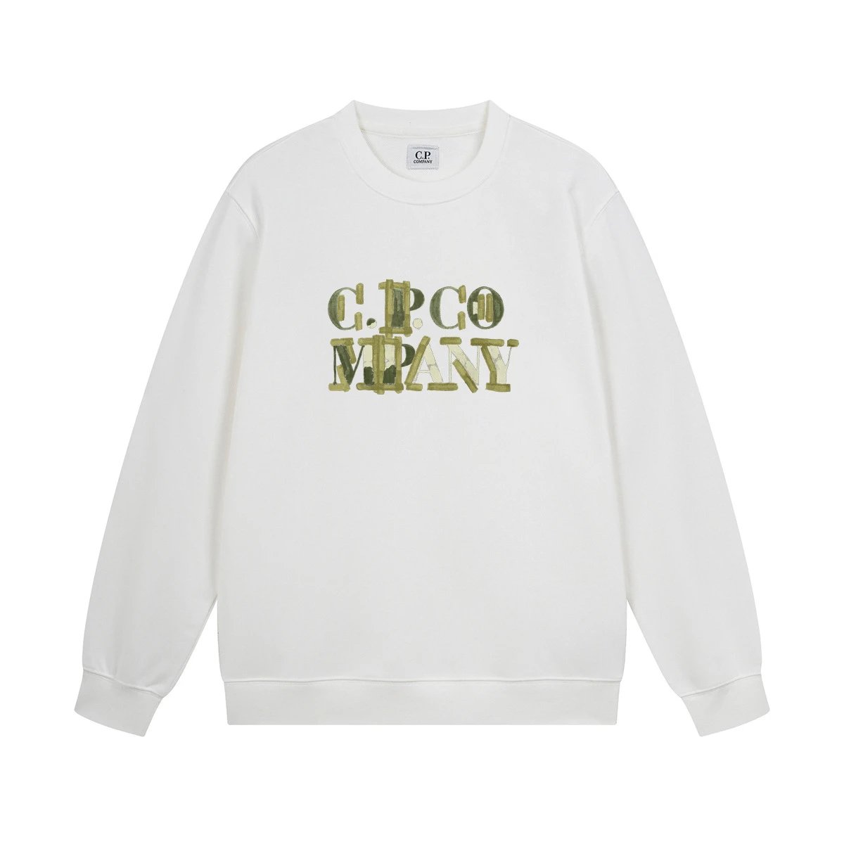 C.P. Company Logo Graphic Sweatshirt White Hoodie - 42