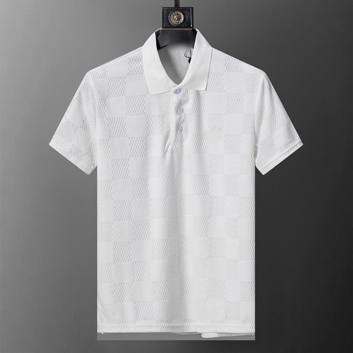 Louis Vuitton Shirts Short-Sleeve Monogram Polo Shirt — white 30155