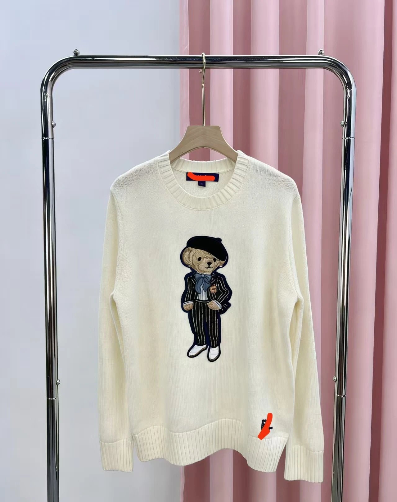 Polo Ralph Lauren Bear Embroidered Cream Sweater - 5