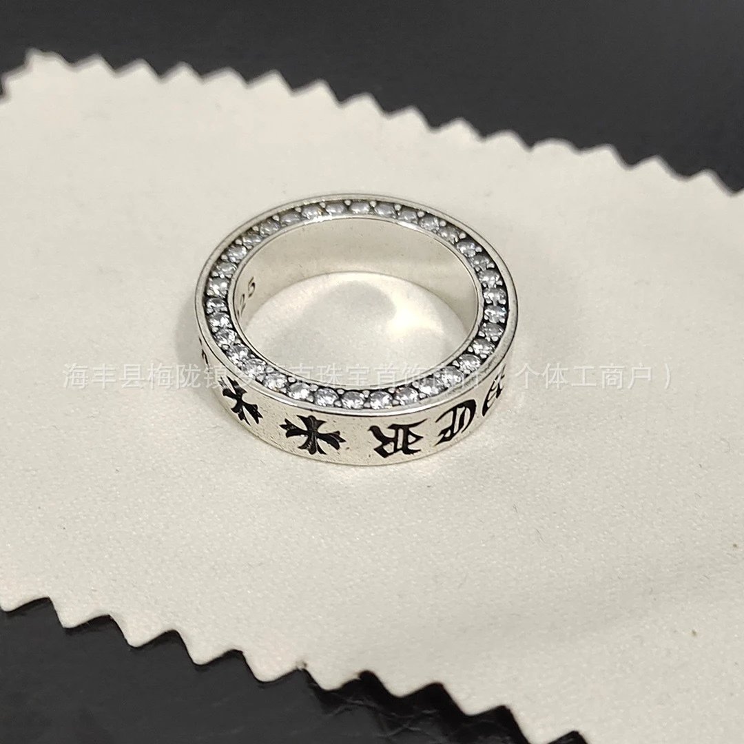 Chrome Hearts Floral Scroll Ring Silver Jewelry - 9