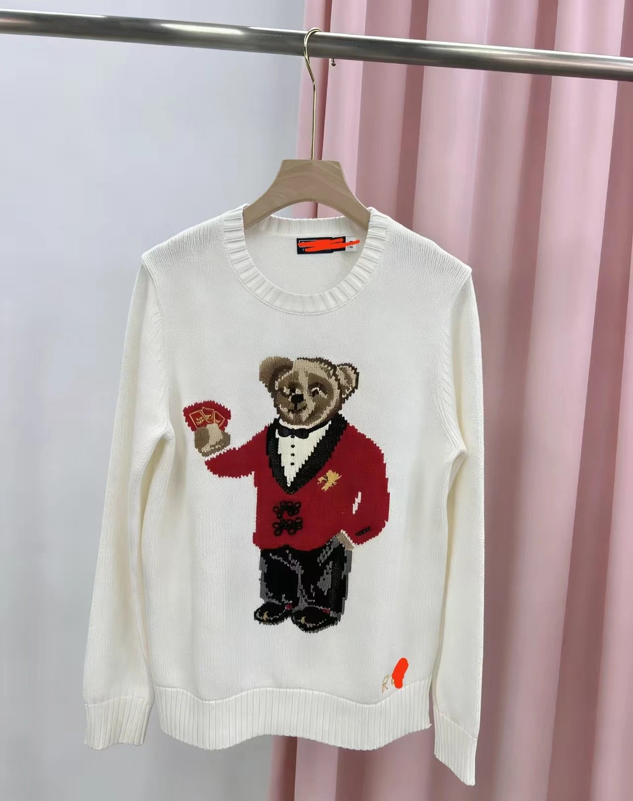 Polo Ralph Lauren Bear Motif Knit Sweater Red - 10