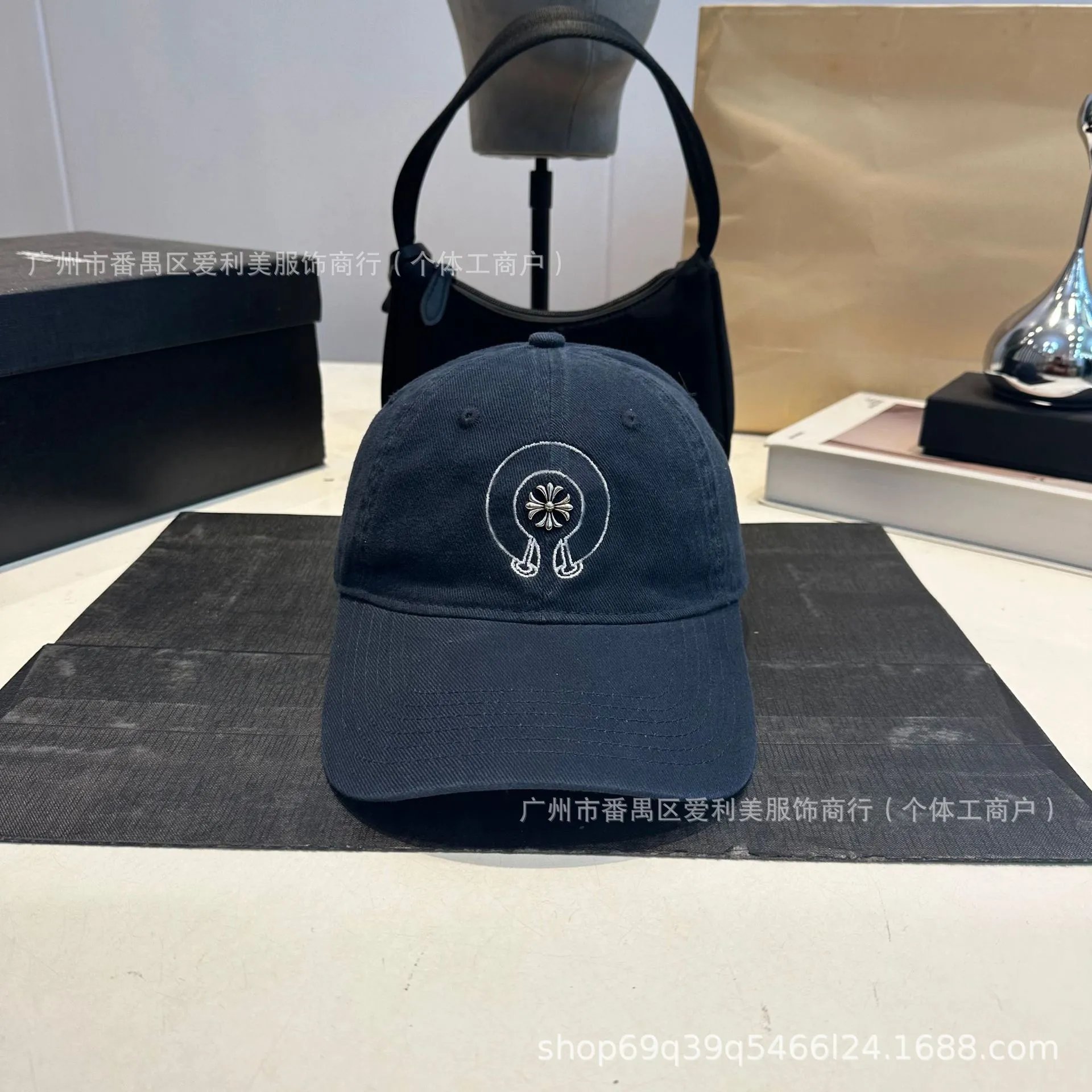 Chrome Hearts Hats Baseball Cap with Embroidered Cross and Horseshoe Motif image 2
