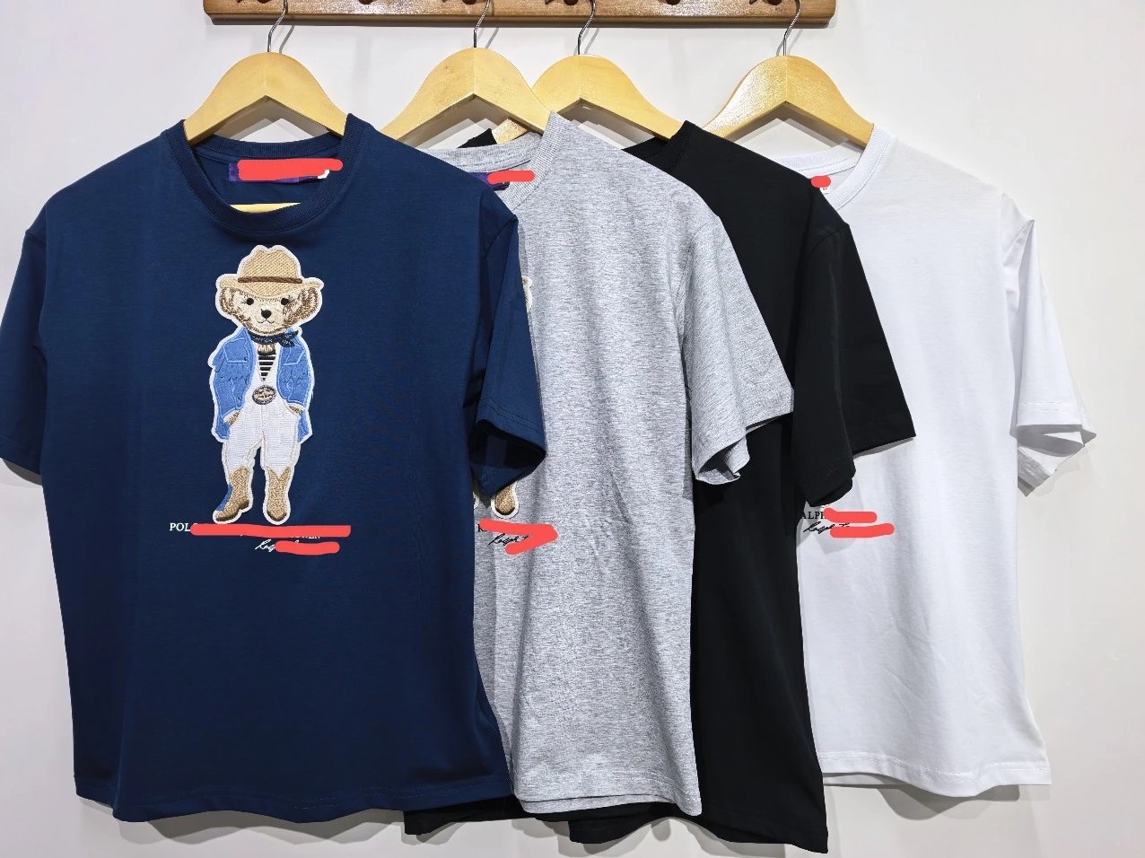 Polo Ralph Lauren Bear Embroidered Gray T-Shirt - 7