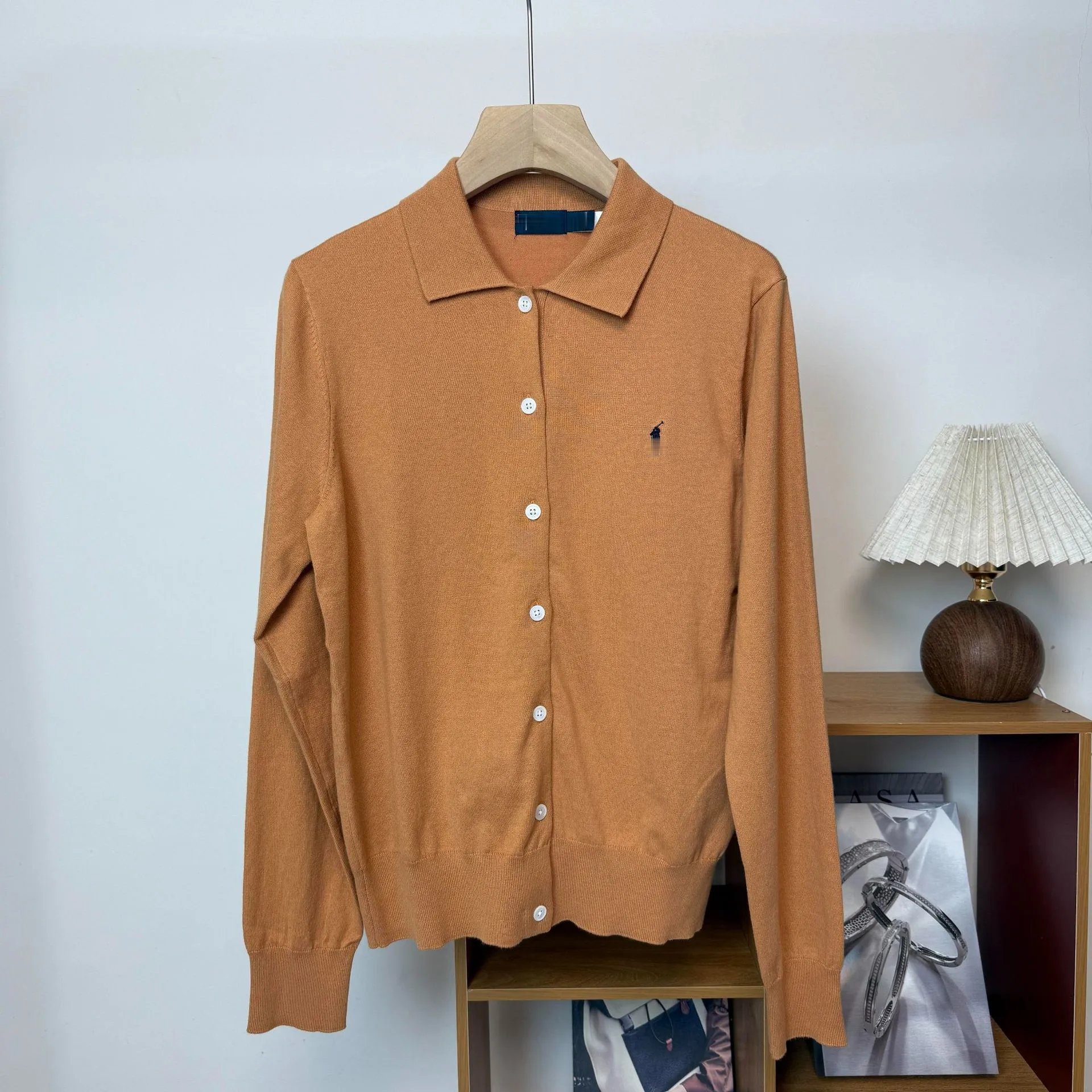 Polo Ralph Lauren Knit Polo Cardigan Gray Sweater - 18