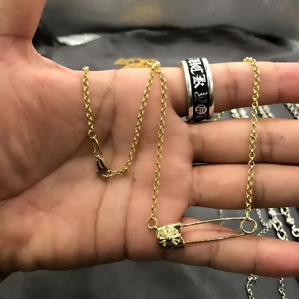 Gold Safety Pin Chain