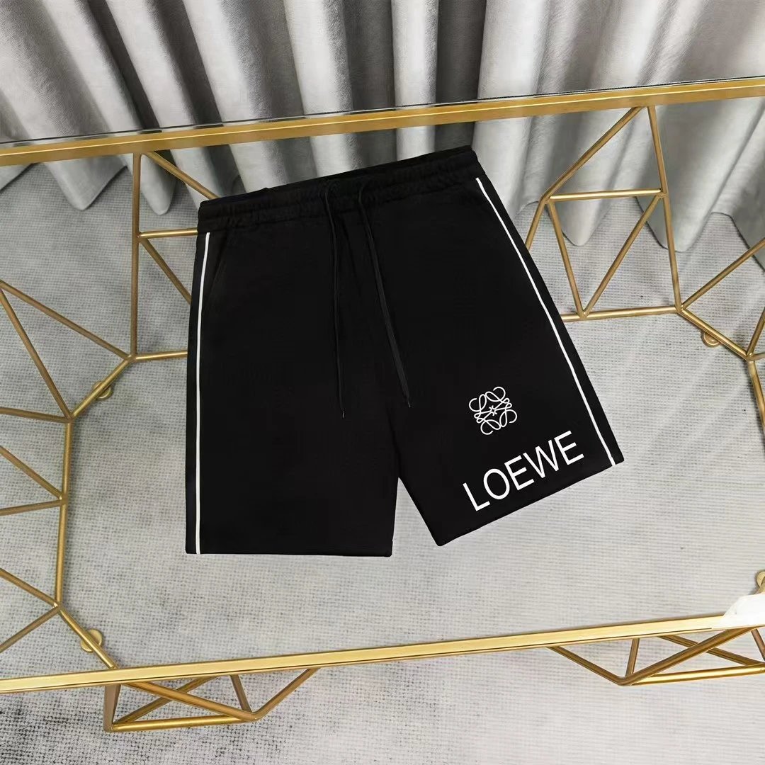 Loewe Logo-Print Black Track Shorts - 1