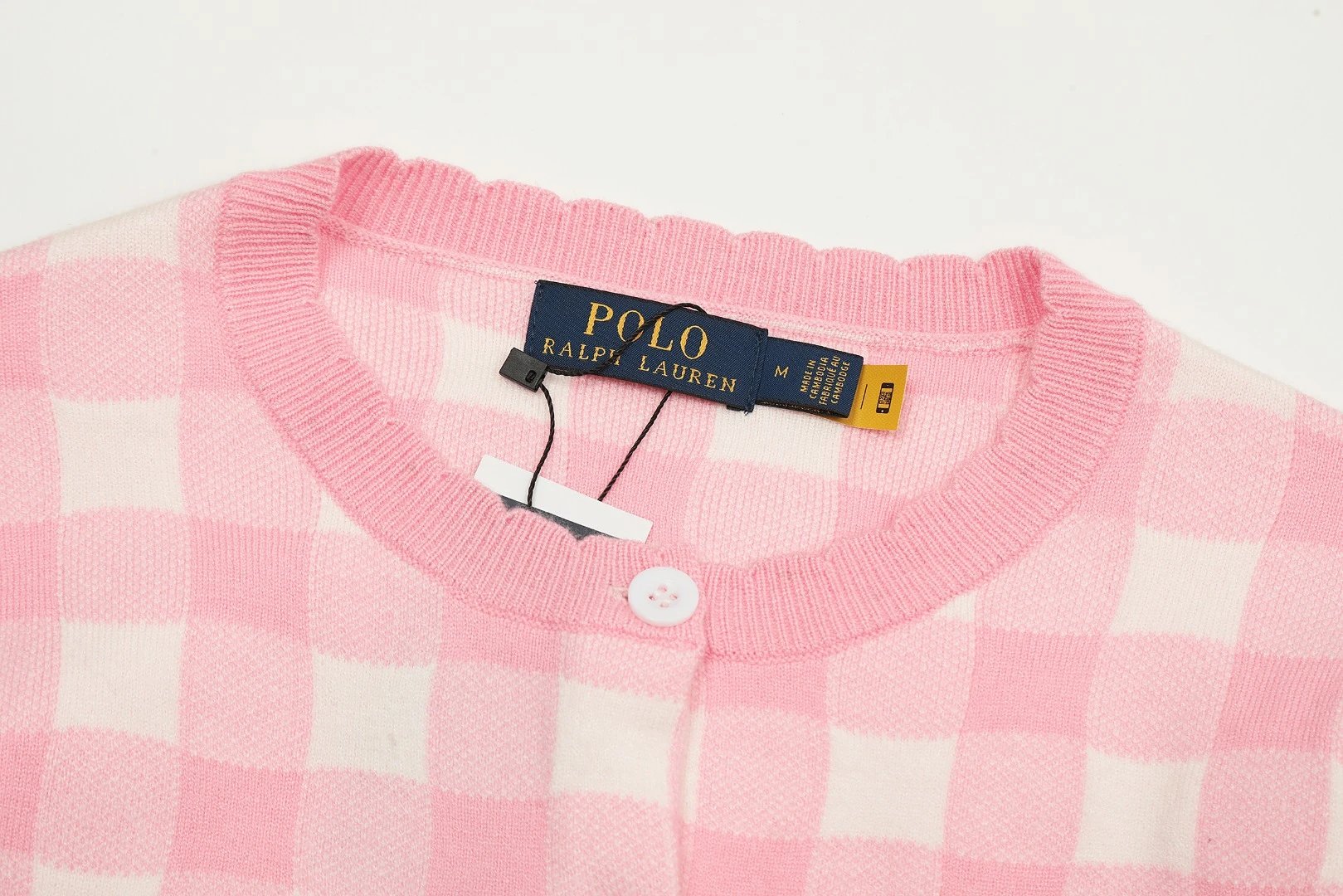 Polo Ralph Lauren Gingham Check Cardigan Yellow - 5