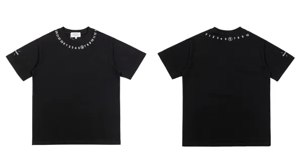 Maison Margiela Numbered Collar T-Shirt Black T-Shirt - 1