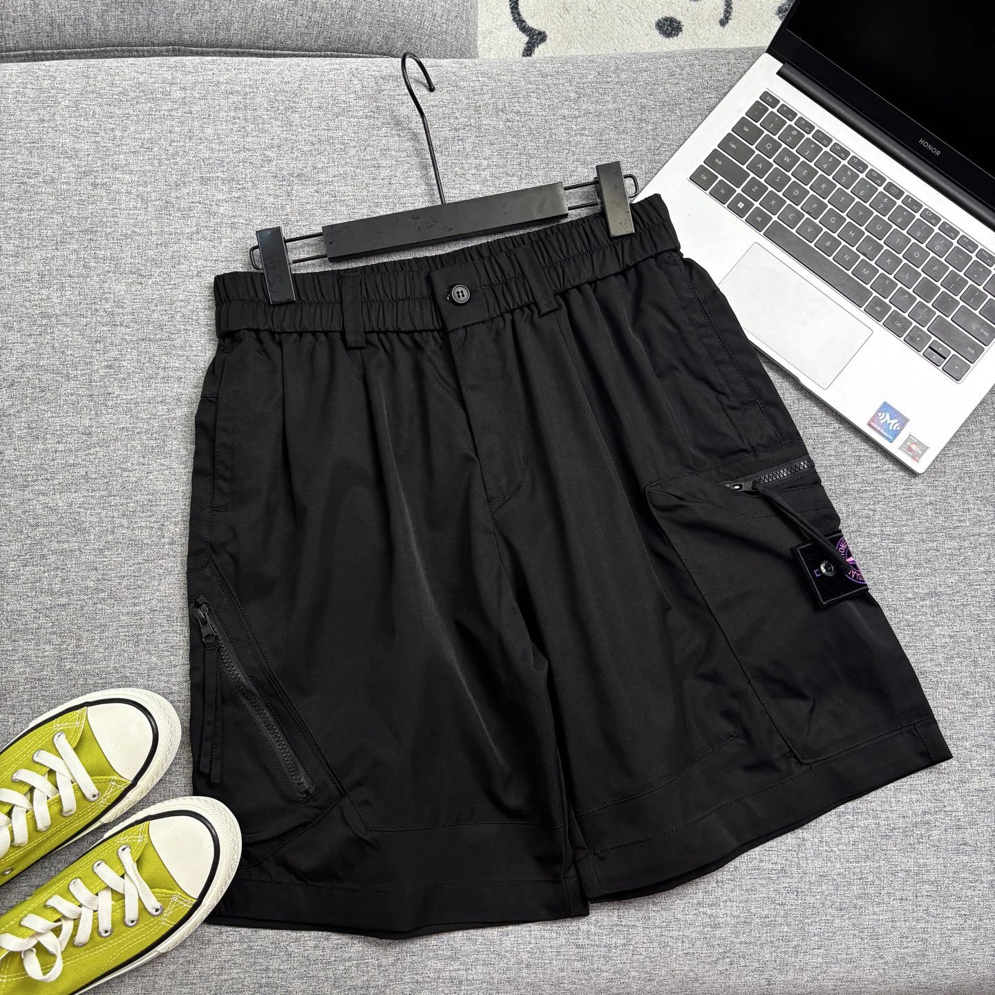 Stone Island Shadow Project Cargo Shorts Black - 6